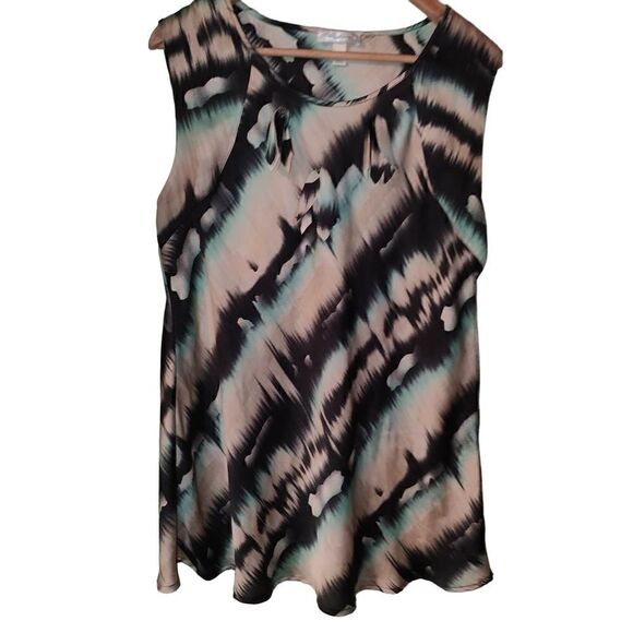 Dress Barn Abstract Satin Blouse - Picture 1 of 5